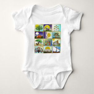 Judaica 12 Tribes Of Israel Art Panels Baby Bodysuit