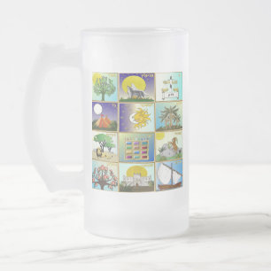 Judaica 12 Tribes Of Israel Art Print Frosted Glass Beer Mug