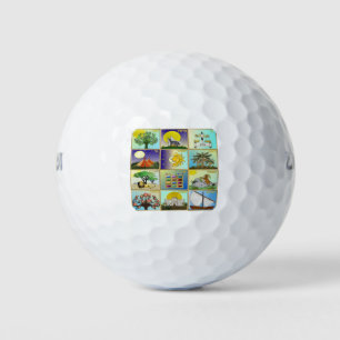 Judaica 12 Tribes Of Israel Art Print Golf Balls