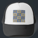 Judaica 12 Tribes of Israel Blue Gold Trucker Hat<br><div class="desc">You are viewing The Lee Hiller Design Collection. Apparel,  Gifts & Collectibles  Lee Hiller Photography or Digital Art Collection. You can view her Nature photography at http://HikeOurPlanet.com/ and follow her hiking blog within Hot Springs National Park.</div>