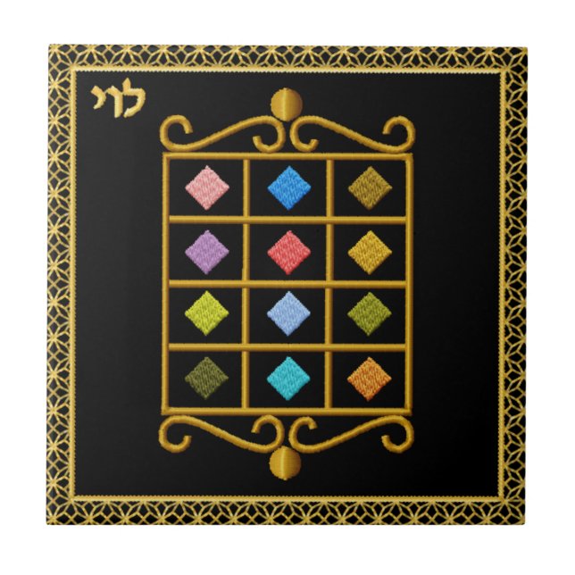 Judaica 12 Tribes of Israel Ceramic Tile - Levi (Front)