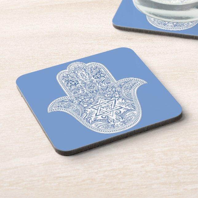 Judaica - Hamsa Drink Coasters - Gifts  (Left Side)