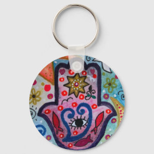 JUDAICA HAMSA SUN EYE PROTECTION KEY RING