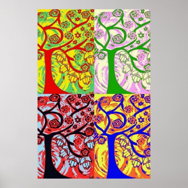 Judaica Hamsa Tree Of Life Sunrise Poster (Front)