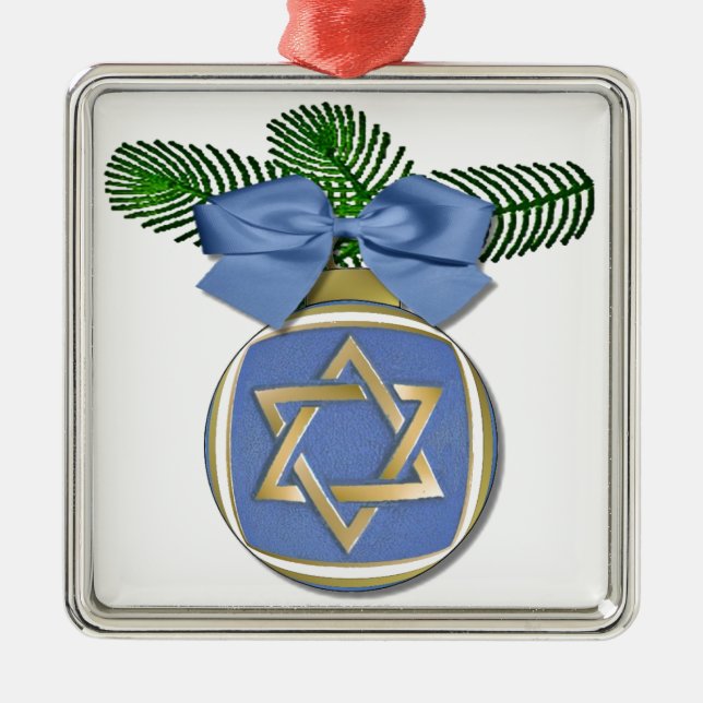 Judaica Hanukkah Star Of David Ornament Print (Front)