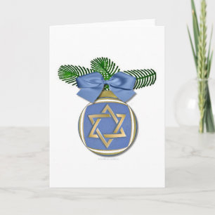 Judaica Hanukkah Star Of David Ornament Print Holiday Card