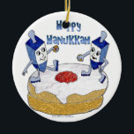 Judaica Happy Hanukkah Dancing Dreidels Doughnut Ceramic Tree Decoration<br><div class="desc">You are viewing The Lee Hiller Designs Collection of Home and Office Decor,  Apparel,  Gifts and Collectibles. The Designs include Lee Hiller Photography and Mixed Media Digital Art Collection. You can view her Nature photography at http://HikeOurPlanet.com/ and follow her hiking blog within Hot Springs National Park.</div>