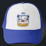 Judaica Happy Hanukkah Dancing Dreidels Doughnut Trucker Hat<br><div class="desc">You are viewing The Lee Hiller Designs Collection of Home and Office Decor,  Apparel,  Gifts and Collectibles. The Designs include Lee Hiller Photography and Mixed Media Digital Art Collection. You can view her Nature photography at http://HikeOurPlanet.com/ and follow her hiking blog within Hot Springs National Park.</div>