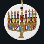 Judaica Happy Hanukkah Dreidel Menorah Ceramic Tree Decoration<br><div class="desc">You are viewing The Lee Hiller Designs Collection of Home and Office Decor,  Apparel,  Gifts and Collectibles. The Designs include Lee Hiller Photography and Mixed Media Digital Art Collection. You can view her Nature photography at http://HikeOurPlanet.com/ and follow her hiking blog within Hot Springs National Park.</div>