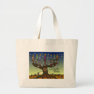 Judaica L'shanah Tovah Tree Of Life Gifts Apparel Large Tote Bag