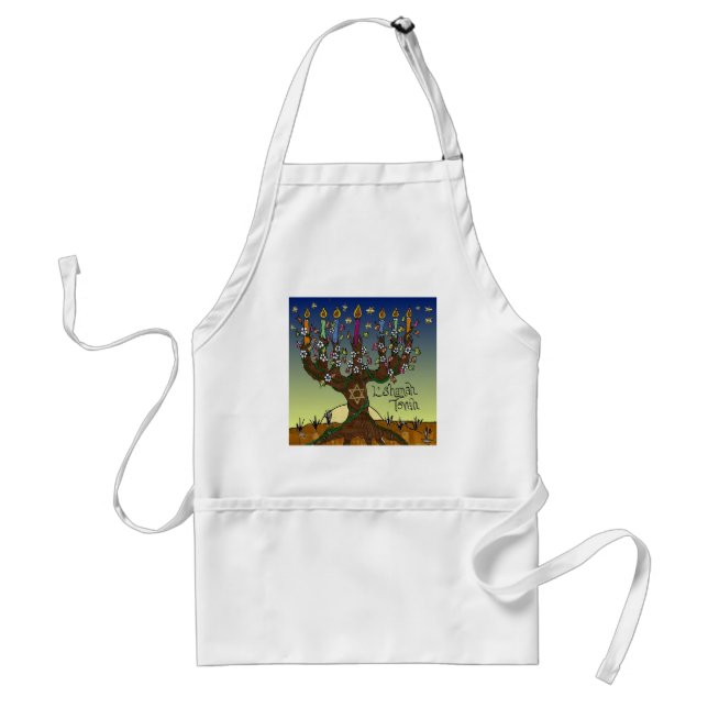 Judaica L'shanah Tovah Tree Of Life Gifts Apparel Standard Apron (Front)