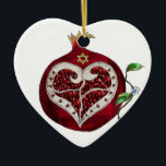 Judaica Pomegranate Heart Hanukkah Rosh Hashanah Ceramic Tree Decoration<br><div class="desc">You are viewing The Lee Hiller Designs Collection of Home and Office Decor,  Apparel,  Gifts and Collectibles. The Designs include Lee Hiller Photography and Mixed Media Digital Art Collection. You can view her Nature photography at http://HikeOurPlanet.com/ and follow her hiking blog within Hot Springs National Park.</div>