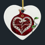 Judaica Pomegranate Heart Hanukkah Rosh Hashanah Ceramic Tree Decoration<br><div class="desc">You are viewing The Lee Hiller Designs Collection of Home and Office Decor,  Apparel,  Gifts and Collectibles. The Designs include Lee Hiller Photography and Mixed Media Digital Art Collection. You can view her Nature photography at http://HikeOurPlanet.com/ and follow her hiking blog within Hot Springs National Park.</div>