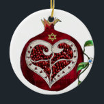 Judaica Pomegranate Heart Hanukkah Rosh Hashanah Ceramic Tree Decoration<br><div class="desc">You are viewing The Lee Hiller Designs Collection of Home and Office Decor,  Apparel,  Gifts and Collectibles. The Designs include Lee Hiller Photography and Mixed Media Digital Art Collection. You can view her Nature photography at http://HikeOurPlanet.com/ and follow her hiking blog within Hot Springs National Park.</div>