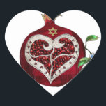 Judaica Pomegranate Heart Hanukkah Rosh Hashanah Heart Sticker<br><div class="desc">You are viewing The Lee Hiller Designs Collection of Home and Office Decor,  Apparel,  Gifts and Collectibles. The Designs include Lee Hiller Photography and Mixed Media Digital Art Collection. You can view her Nature photography at http://HikeOurPlanet.com/ and follow her hiking blog within Hot Springs National Park.</div>