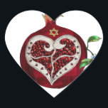 Judaica Pomegranate Heart Hanukkah Rosh Hashanah Heart Sticker<br><div class="desc">You are viewing The Lee Hiller Designs Collection of Home and Office Decor,  Apparel,  Gifts and Collectibles. The Designs include Lee Hiller Photography and Mixed Media Digital Art Collection. You can view her Nature photography at http://HikeOurPlanet.com/ and follow her hiking blog within Hot Springs National Park.</div>