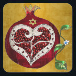 Judaica Pomegranate Heart Hanukkah Rosh Hashanah Square Sticker<br><div class="desc">Party and gift supplies for Hanukkah and Rosh Hashanah You are viewing The Lee Hiller Photography Art and Designs Collection of Home and Office Decor, Apparel, Gifts and Collectibles. The Designs include Lee Hiller Photography and Mixed Media Digital Art Collection. You can view her Nature photography at http://HikeOurPlanet.com/ and follow...</div>
