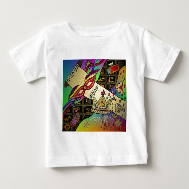 Judaica Purim Esther Celebration Art Print Baby T-Shirt (Front)
