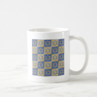 Judaica Star Of David Metal Gold Blue