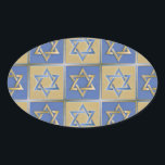 Judaica Star Of David Metal Gold Blue Oval Sticker<br><div class="desc">You are viewing The Lee Hiller Design Collection. Apparel,  Gifts & Collectibles  Lee Hiller Photography or Digital Art Collection. You can view her Nature photography at http://HikeOurPlanet.com/ and follow her hiking blog within Hot Springs National Park.</div>
