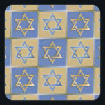 Judaica Star Of David Metal Gold Blue Square Sticker<br><div class="desc">You are viewing The Lee Hiller Design Collection. Apparel,  Gifts & Collectibles  Lee Hiller Photography or Digital Art Collection. You can view her Nature photography at http://HikeOurPlanet.com/ and follow her hiking blog within Hot Springs National Park.</div>
