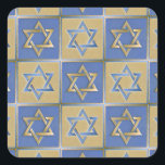Judaica Star Of David Metal Gold Blue Square Sticker<br><div class="desc">You are viewing The Lee Hiller Design Collection. Apparel,  Gifts & Collectibles  Lee Hiller Photography or Digital Art Collection. You can view her Nature photography at http://HikeOurPlanet.com/ and follow her hiking blog within Hot Springs National Park.</div>