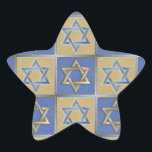 Judaica Star Of David Metal Gold Blue Star Sticker<br><div class="desc">You are viewing The Lee Hiller Design Collection. Apparel,  Gifts & Collectibles  Lee Hiller Photography or Digital Art Collection. You can view her Nature photography at http://HikeOurPlanet.com/ and follow her hiking blog within Hot Springs National Park.</div>