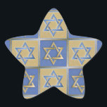 Judaica Star Of David Metal Gold Blue Star Sticker<br><div class="desc">You are viewing The Lee Hiller Design Collection. Apparel,  Gifts & Collectibles  Lee Hiller Photography or Digital Art Collection. You can view her Nature photography at http://HikeOurPlanet.com/ and follow her hiking blog within Hot Springs National Park.</div>