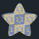 Judaica Star Of David Metal Gold Blue Sticker<br><div class="desc">You are viewing The Lee Hiller Design Collection. Apparel,  Gifts & Collectibles  Lee Hiller Photography or Digital Art Collection. You can view her Nature photography at http://HikeOurPlanet.com/ and follow her hiking blog within Hot Springs National Park.</div>