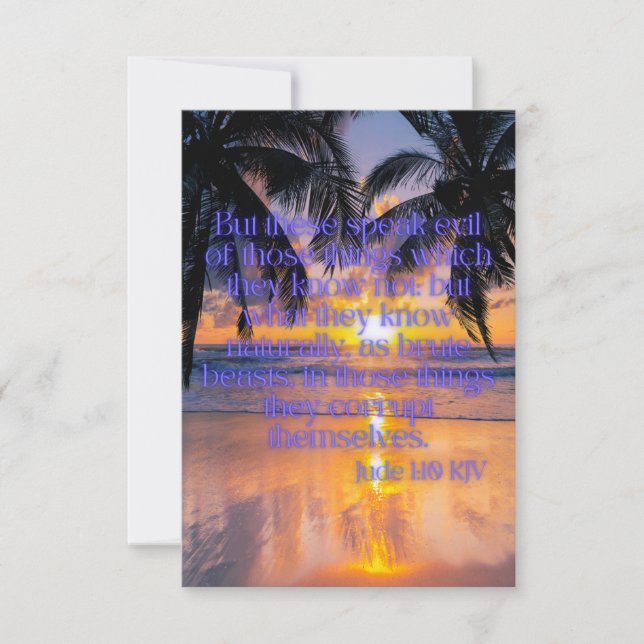 Jude 1:10 KJV Bible Verse Pic Flat Greeting Card (Front)