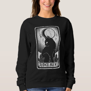Judement Moon Cat Arot Card Pagan Goblincore Goth Sweatshirt