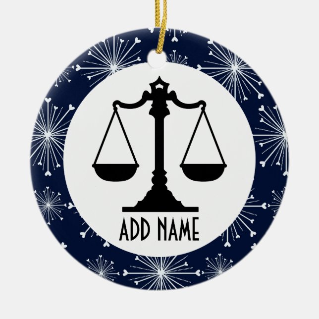 Judge Attorney Lawyer Ceramic Tree Decoration (Front)