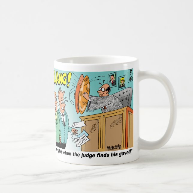 Judge Banging Pair Of Cymbals On Bench Coffee Mug (Right)