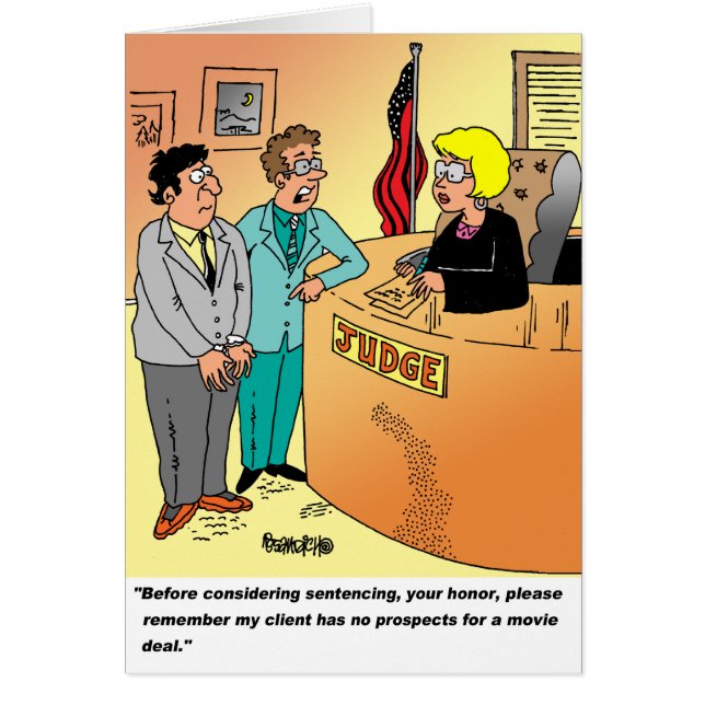 Judge / Defendant ? Lawyer cartoon humour (Front)