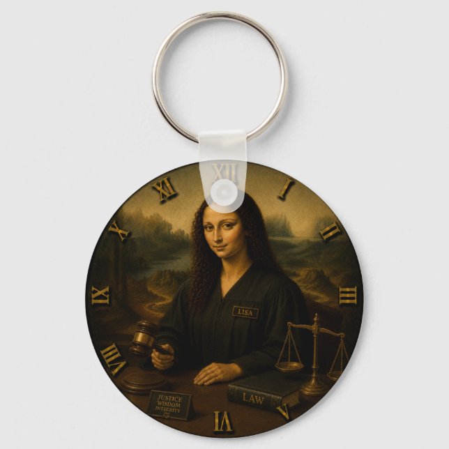 Judge Funny Mona Lisa Lawyer & Justice Gift Key Ring (Front)