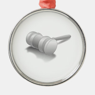 Judge Gavel Metal Tree Decoration