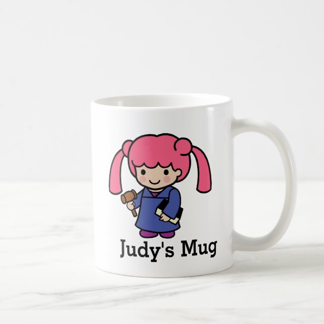 Judge Girl with book and gavel Coffee Mug (Right)