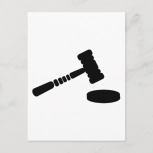 Judge hammer postcard