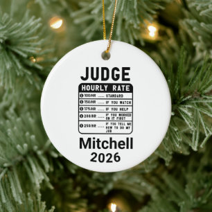 Judge Hourly Rate Ceramic Tree Decoration