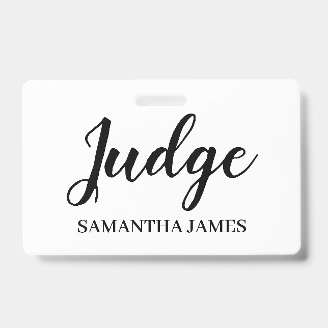 Judge Name Badge ID Badge (Front)