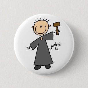 Judge Stick Figure 6 Cm Round Badge
