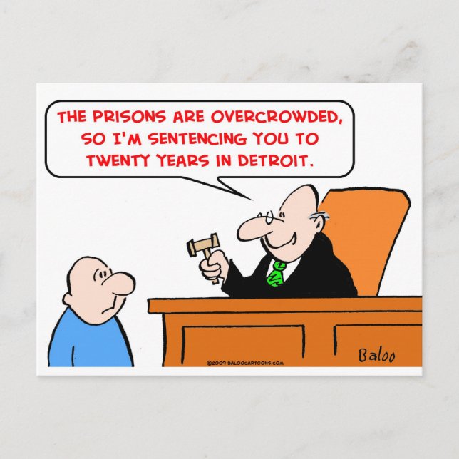 judge twenty years detroit postcard (Front)