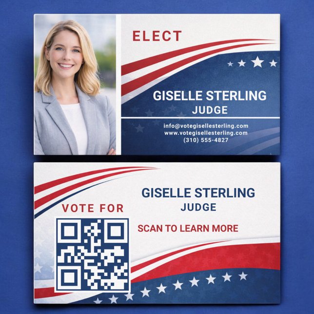Judge Voter Election Campaign Photo QR Code Business Card (Creator Uploaded)