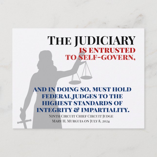 Judges Highest Standards of Integrity Impartiality Postcard (Front)