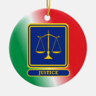 Judges Justice Shield Custom Ceramic Tree Decoration