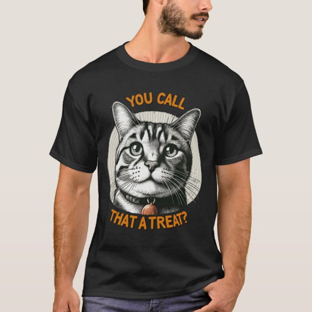 Judgey Cat Illustration T-Shirt (Front)