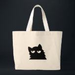 Judging Black Cat Funny Minimal Cat Design Large Tote Bag<br><div class="desc">A funny minimalist black cat with a judging expression and unimpressed eyes. This sarcastic cat design perfectly captures that classic cat attitude everyone loves. Simple, clean, and expressive, this design is great for people who love cats with personality. Perfect for introverts, cat lovers, and anyone who enjoys humorous animal designs....</div>