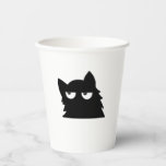 Judging Black Cat Funny Minimal Cat Design Paper Cups<br><div class="desc">A funny minimalist black cat with a judging expression and unimpressed eyes. This sarcastic cat design perfectly captures that classic cat attitude everyone loves. Simple, clean, and expressive, this design is great for people who love cats with personality. Perfect for introverts, cat lovers, and anyone who enjoys humorous animal designs....</div>