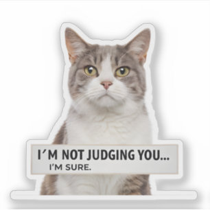 Judging Cat Sarcastic Quote Minimal Art