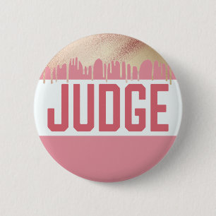 Judging Contest Elegant Rose Gold Modern Judge 6 Cm Round Badge